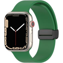 Mobigear Sport Mag Siliconen Apple Watch Bandje Magneetsluiting - 49/46/45/44 mm - Groen