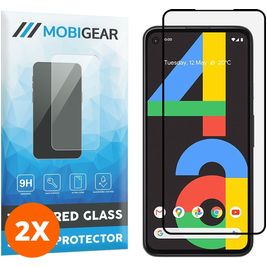 Mobigear Premium Google Pixel 4a Glazen Screenprotector - Case Friendly - Zwart (2-Pack)