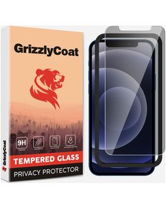 GrizzlyCoat Easy Fit AntiSpy iPhone 12 Pro Max Glazen Screenprotector Privacy - Case Friendly + Installatie Frame