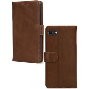 Mobilize Wallet iPhone SE (2020) Hoesje Echt Leer Bookcase Portemonnee - Bruin