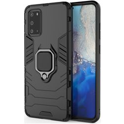 Mobigear Armor Ring Samsung Galaxy S20 Plus Hoesje Hardcase Backcover Shockproof met Ringhouder - Zwart