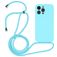 Mobigear Lanyard iPhone 14 Pro Max Siliconen Hoesje met koord - Blauw
