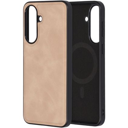 Mobiparts Classic Samsung Galaxy A37 MagSafe Hoesje TPU,Kunstleer Backcover - Moonstone Beige