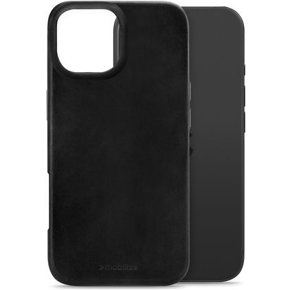 Mobilize Premium iPhone 17 MagSafe Hoesje Echt Leer Backcover - Zwart