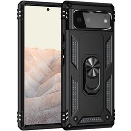Mobigear Armor Ring Google Pixel 6 Hoesje Hardcase Backcover Shockproof met Ringhouder - Zwart