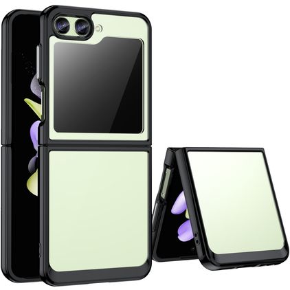 Mobigear Crystal Samsung Galaxy Z Flip 5 Hoesje Hardcase Backcover - Transparant / Zwart