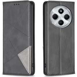 Mobigear Rhombus Slim Xiaomi Redmi 14C Hoesje Bookcase - Zwart