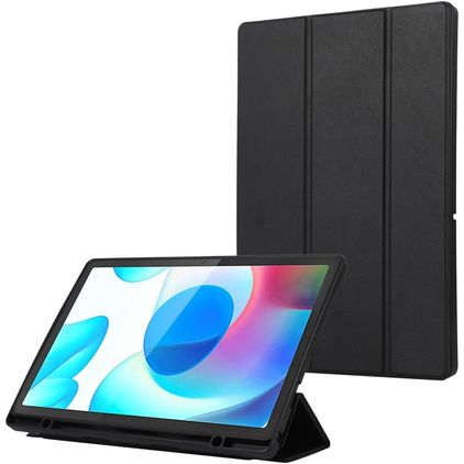 Mobigear Tri-Fold Gel Samsung Galaxy Tab A9 Plus (2023) Hoes TPU,Kunstleer Bookcase + Stylus Houder - Zwart