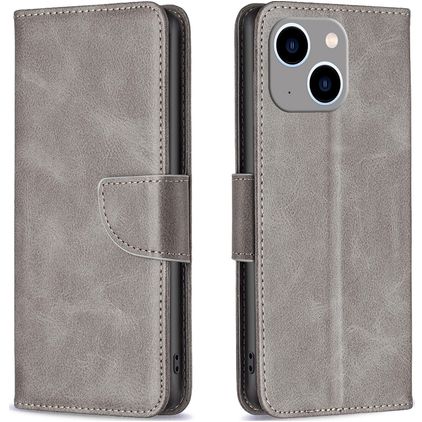 Mobigear Excellent iPhone 15 Plus Hoesje Bookcase Portemonnee - Grijs