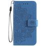 Mobigear Flowers OPPO A54 5G Hoesje Bookcase Portemonnee - Blauw