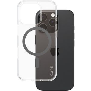 CARE by PanzerGlass Flagship iPhone 16 Pro MagSafe Hoesje Hardcase Backcover - Transparant / Zwart