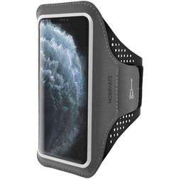 Mobiparts Comfort Fit Telefoonhouder Hardlopen iPhone 11 Pro Max Sport Hoesje Neopreen Sportarmband - Zwart