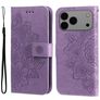 Mobigear Flowers iPhone 17 Pro Max Hoesje Bookcase Portemonnee - Paars