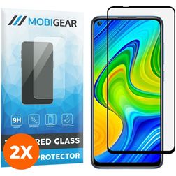 Mobigear Premium Xiaomi Redmi Note 9 Glazen Screenprotector - Case Friendly - Zwart (2-Pack)