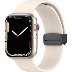 Mobigear Sport Mag Siliconen Apple Watch Bandje Magneetsluiting - 42/41/40/38 mm - Sterrenlicht