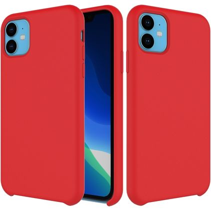 Mobigear Rubber Touch iPhone 11 Siliconen Hoesje Backcover - Rood