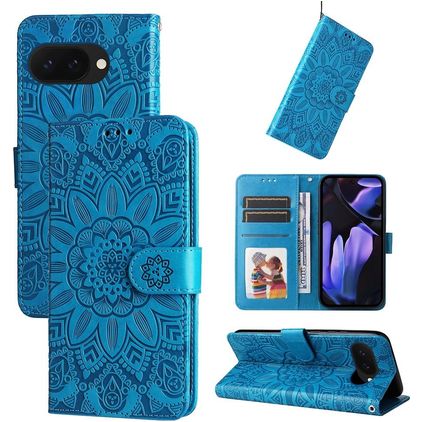 Mobigear Sunflower Google Pixel 9a Hoesje Bookcase Portemonnee - Blauw