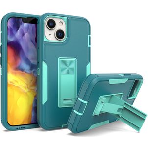 Mobigear Heavy Armor Stand iPhone 14 Plus Hoesje Hardcase Backcover Shockproof met Standaard - Groen