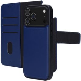 Mobiparts iPhone 17 Pro Max Hoesje Echt Leer Uitneembare 2in1 Bookcase Portemonnee - Blauw