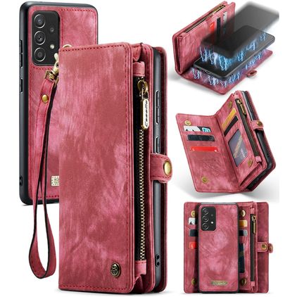 Caseme 008 Samsung Galaxy A52s 5G Hoesje Uitneembare 2in1 Bookcase Portemonnee - Rood
