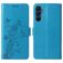 Mobigear Flowers Samsung Galaxy A17 Hoesje Bookcase Portemonnee - Blauw
