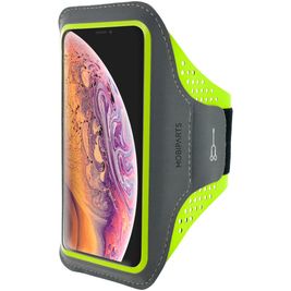 Mobiparts Comfort Fit Telefoonhouder Hardlopen iPhone XS Max Sport Hoesje Neopreen Sportarmband - Neon Green
