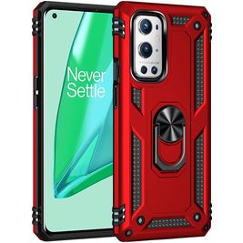 Mobigear Armor Ring OnePlus 9 Pro Hoesje Hardcase Backcover Shockproof met Ringhouder - Rood