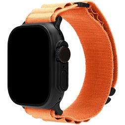 Mobilize Alpine Nylon Apple Watch Bandje Gespsluiting - 49/46/45/44 mm - Oranje