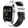 Mobigear Aero Armor Siliconen Apple Watch Bandje Gespsluiting - 49/46/45/44 mm - Zwart / Wit