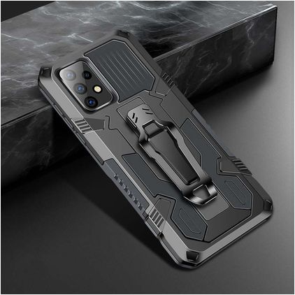 Mobigear Armor Stand Samsung Galaxy A52s 5G Hoesje Hardcase Backcover Shockproof met Standaard - Grijs