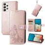 Mobigear Clover Samsung Galaxy A73 Hoesje Bookcase Portemonnee - Roségoud