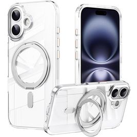 Mobigear Frosted Mag iPhone 17 MagSafe Hoesje Hardcase Backcover met Standaard - Zilver