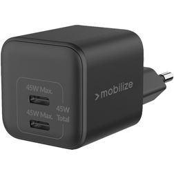 Mobilize Wall Charger Dual USB / USB-C Oplader Power Delivery 45W - Zwart