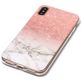 Mobigear Marble iPhone XS Hoesje Flexibel TPU Backcover - Wit / Roze