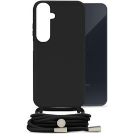 Mobilize Lanyard Gelly Samsung Galaxy A35 Flexibel TPU Hoesje met koord - Zwart