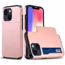 Mobigear Card iPhone 15 Hoesje Hardcase Backcover Shockproof met Pasjeshouder - Roségoud