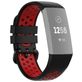 Mobigear Sport Plus Buckle Siliconen Fitbit Charge 3 Bandje Gespsluiting - Zwart / Rood