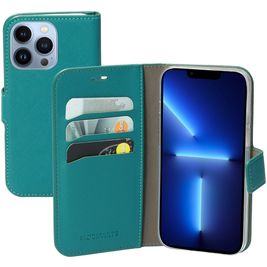 Mobiparts Saffiano Wallet iPhone 13 Pro Hoesje Bookcase Portemonnee - Turquoise