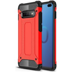 Mobigear Outdoor Samsung Galaxy S10 Plus Hoesje Hardcase Backcover Shockproof - Rood