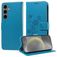 Mobigear Flowers Samsung Galaxy S25 Hoesje Bookcase Portemonnee - Blauw