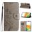 Mobigear Flowers Samsung Galaxy A55 Hoesje Bookcase Portemonnee - Grijs