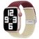 Mobigear Braided Dual Nylon Apple Watch Bandje Klemsluiting - 49/46/45/44 mm - Bordeauxrood / Sterrenlicht