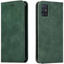 Mobigear Retro Slim Samsung Galaxy A71 Hoesje Bookcase Portemonnee - Groen