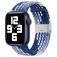 Mobigear Braided Nylon Apple Watch Bandje Klemsluiting - 49/46/45/44 mm - Wit / Blauw