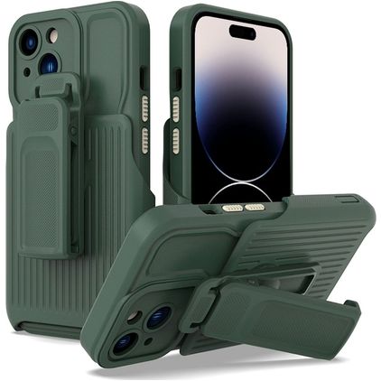 Mobigear Explorer iPhone 14 Pro Hoesje Hardcase Backcover Shockproof met Standaard - Groen