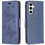 Mobigear Butterfly Samsung Galaxy S23 FE Hoesje Bookcase Portemonnee - Blauw