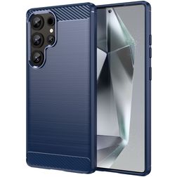 Mobigear Brushed Slim Samsung Galaxy S25 Ultra Hoesje Flexibel TPU Backcover - Blauw