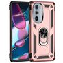Mobigear Armor Ring Motorola Edge 30 Pro Hoesje Hardcase Backcover Shockproof met Ringhouder - Roségoud