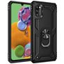 Mobigear Armor Ring Samsung Galaxy A41 Hoesje Hardcase Backcover Shockproof met Ringhouder - Zwart