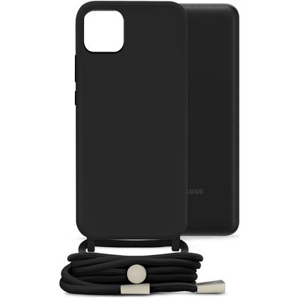 Mobilize Lanyard Gelly Samsung Galaxy A03 Flexibel TPU Hoesje met koord - Zwart